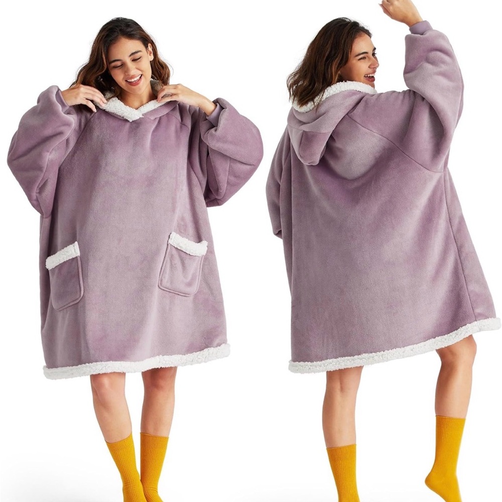 Lavender Hooded Blanket Sweatshirt